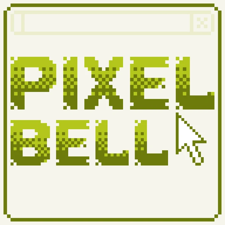 Pixel Bell team logo in a pixel-art window frame